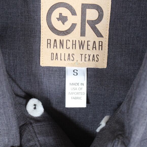 CR RanchWear Shirt Mens Small Gray Button Up Western Work Wear Made In USA - Picture 3 of 7